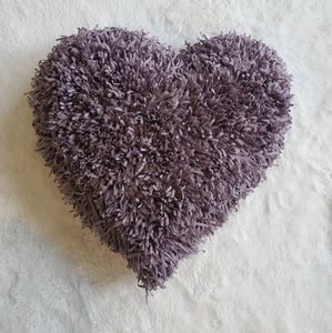 Mina Victory Purple Shag Heart Pillow